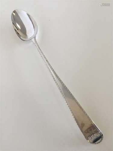 A good quality silver feather edged basting spoon
