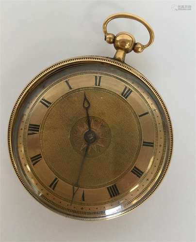 An unusual Georgian 18 carat pocket watch with gil