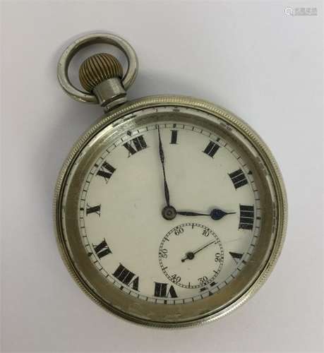 ROLEX: A gent's pocket watch with white enamelled