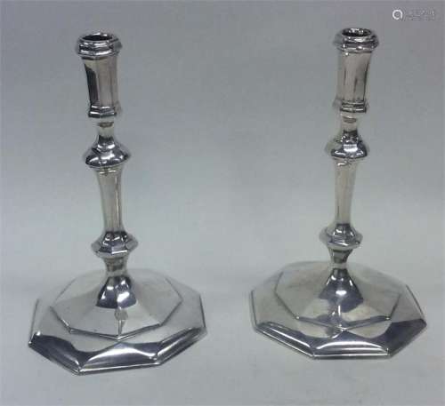 A good pair of Georgian-style silver tapered candl