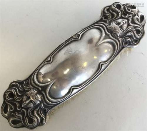 A stylish silver hand brush. Chester. By WA. Est.