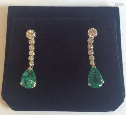 A good pair of emerald and diamond drop earrings i