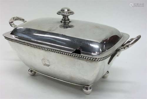 A good small Georgian silver tureen on ball feet w