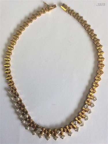 A heavy 18 carat diamond necklace with concealed c