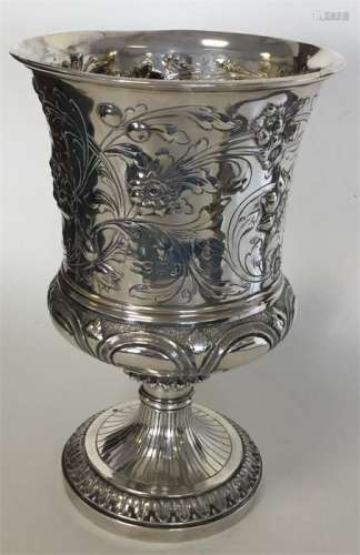 A good Georgian silver tapering beaker decorated w