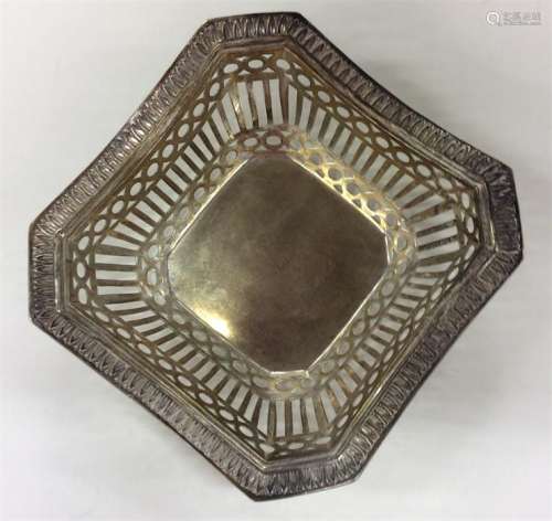 A Continental silver 800 standard dish with cut co