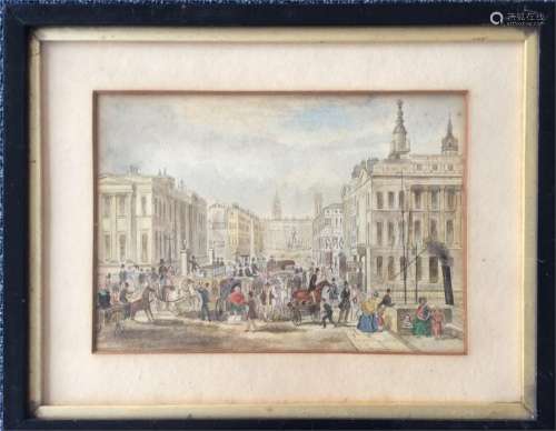 Two framed and glazed pictures of London scenes, o