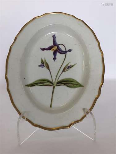 An 18th Century Derby oval porcelain dish painted