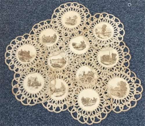 A set of twelve attractively embroidered placemats,