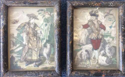 A pair of unusual Continental collage high relief