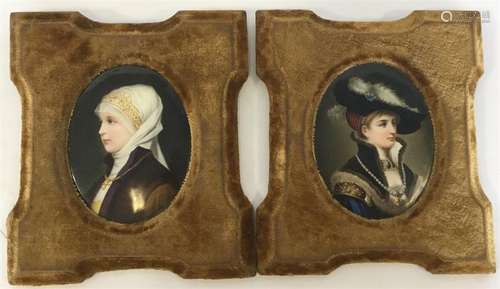 A good pair of Continental oval porcelain plaques