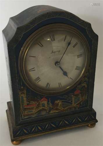 A good quality Japanese lacquered mantle clock wit