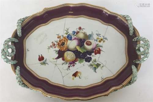 A Meissen Marcolini porcelain two-handled Cabaret