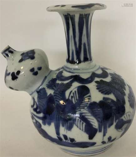 A Japanese porcelain blue and white Kendi. Approx.