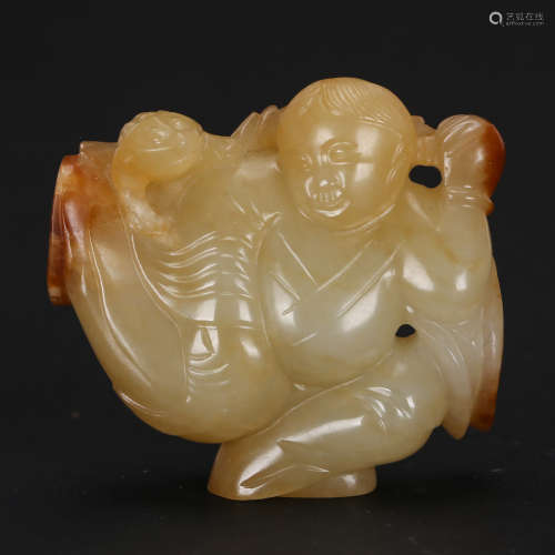 CHINESE JADE CARVED BOY