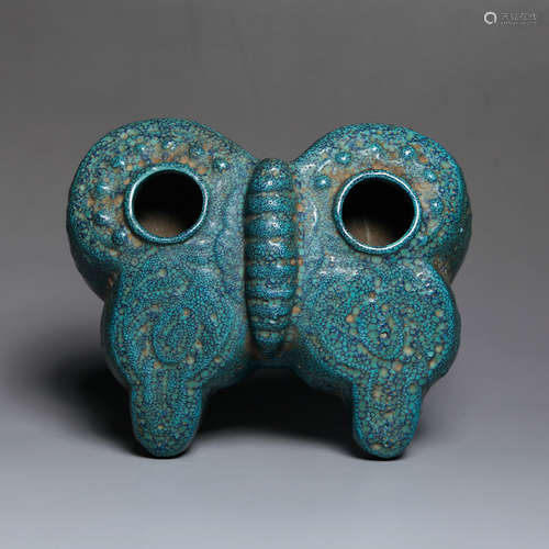 CHINESE TURQUOISE GLAZED PORCELAIN INK WELL