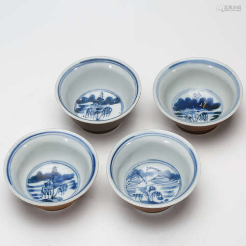 CHINESE BLUE AND WHITE PORCELAIN BOWLS