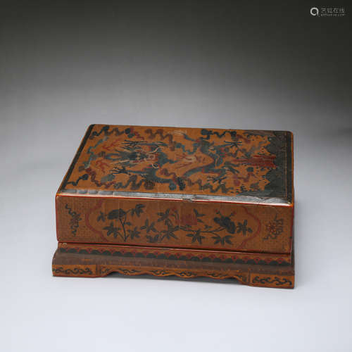 CHINESE LACQUER WOOD COVER BOX