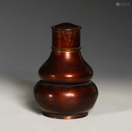 CHINESE BRONZE GOURD VASE