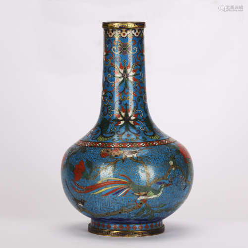 CHINESE CLOISONNE DRAGON BOTTLE VASE