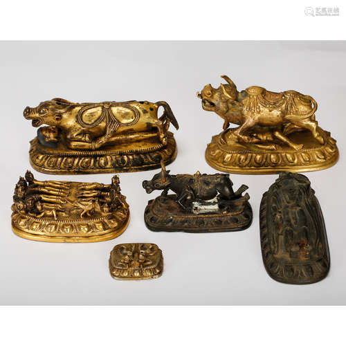 CHINESE SET OF 6 BRONZE STANDS