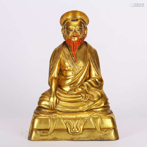 CHINESE GILT BRONZE BUDDHIST FIGURE