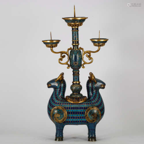 CHINESE CLOISONNE CANDLE STAND