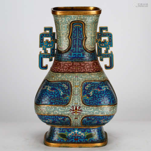 CHINESE CLOISONNE VASE WITH ARCHAIC DESIGN