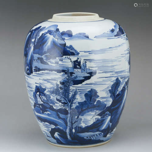 CHINESE BLUE AND WHITE PORCELAIN JAR