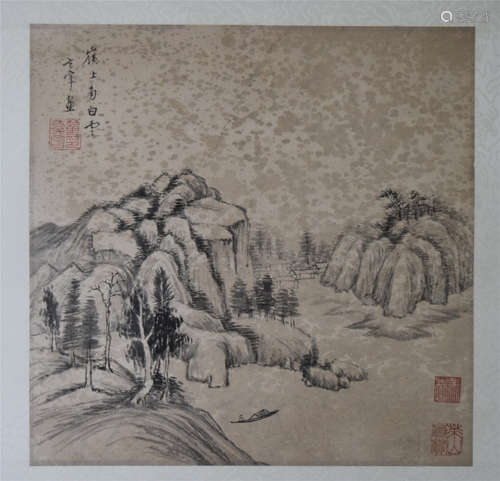 CHINESE ALBUM PAINTING OF MOUNTAIN VIEWS