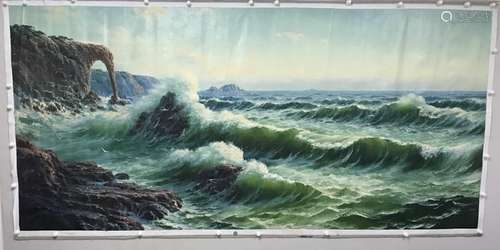 A KOREAN OIL PAINTING OF OCEAN