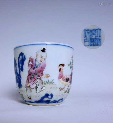 A DOUCAI CUP, QIANLONG MARK