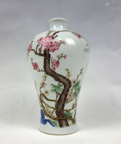 A FAMILLE ROSE 'BLOOSM' MEIPING VASE, QIANLONG