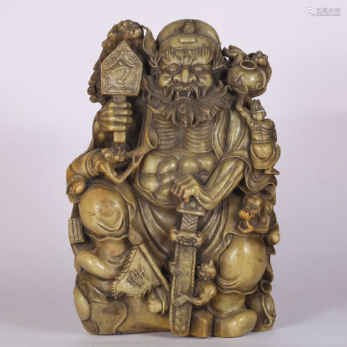 CHINESE SOAPSTONE CARVED FIGURAL