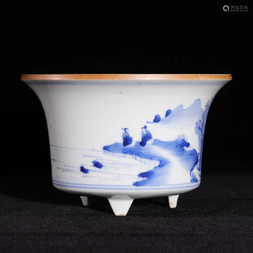 CHINESE BLUE AND WHITE PLANTER'S POT