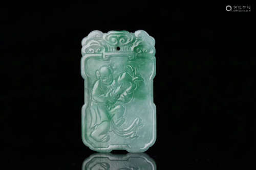 A BOY PATTERN OLD JADEITE PENDANT