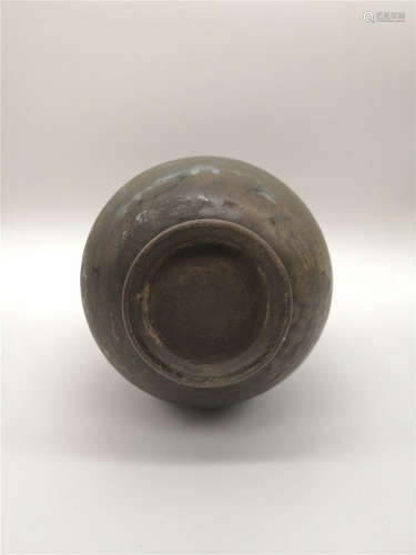 Qing Style, Dark-green Glaze Double-ground Vase