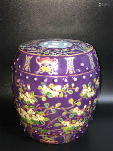 China, Famille Rose Garden Stool