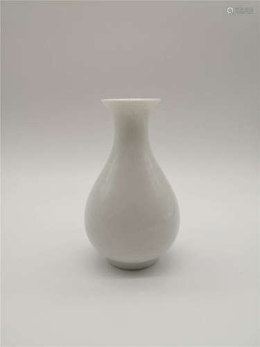 Ming Style, White Glaze Vase With Carved Phoenix