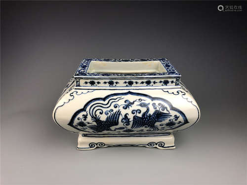 China, Blue And White Censer