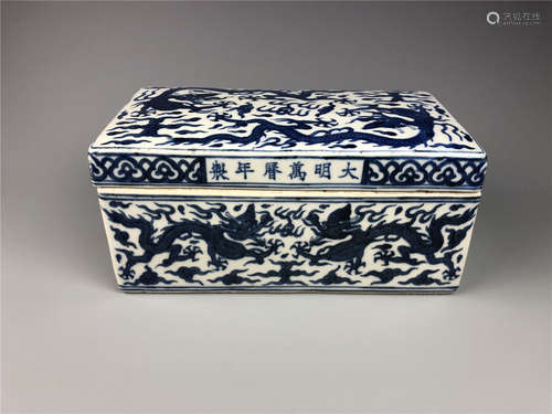 China, Ming Style, Blue And White Paste Box And Cover, Wanli Period