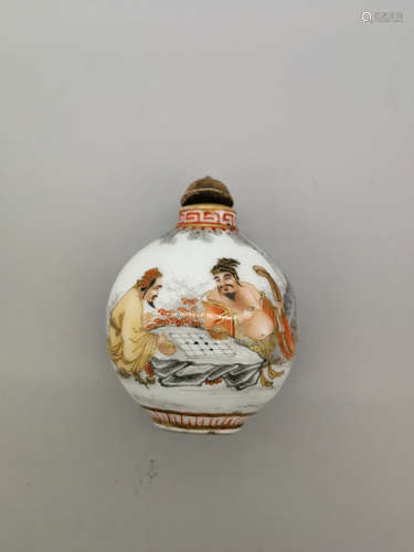 China,Qing  style,Snuff bottle with painted character .