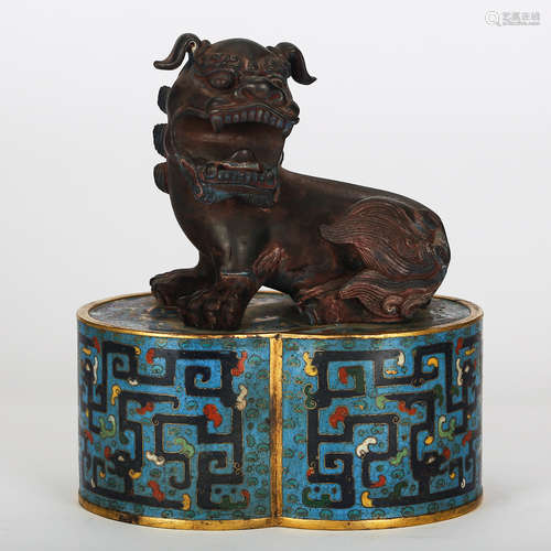 CHINESE CLOISONNE FOOLION BOX