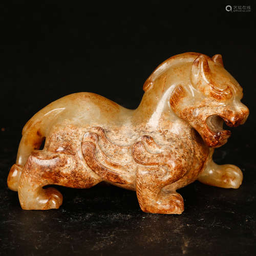 CHINESE JADE CARVED BEAST