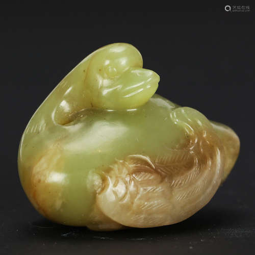 CHINESE YELLOW JADE GOOSE