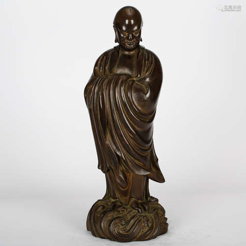 CHINESE BRONZE FIGURE OF LOHAN