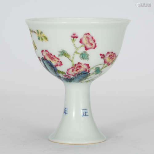 CHINESE FAMILLE ROSE PORCELAIN CUP