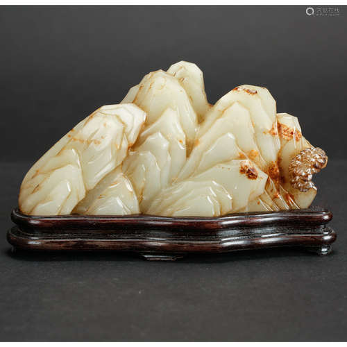 CHINESE JADE CARVED LANDSCAPE BOULDER