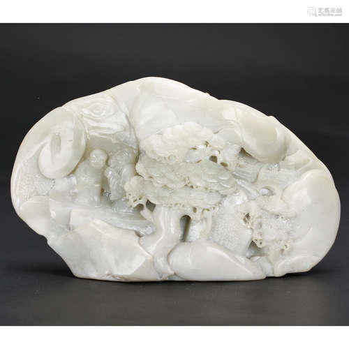 CHINESE WHITE JADE LANDSCAPE BOULDER