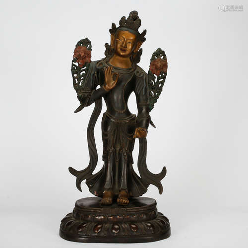 CHINESE BRONZE STANDING TARA